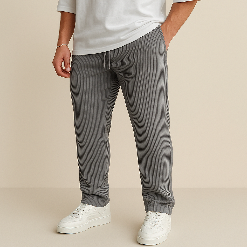 Oscar - Ribbed Tube Leg Trousers | By Mason & Reed London