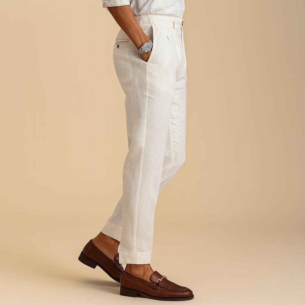 Jordan - Pleated Tapered Trousers | By Mason & Reed London