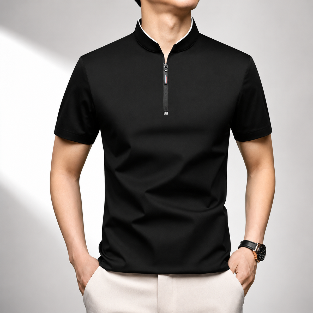 Fabio - Modern Quarter-Zip Polo | By Mason & Reed London