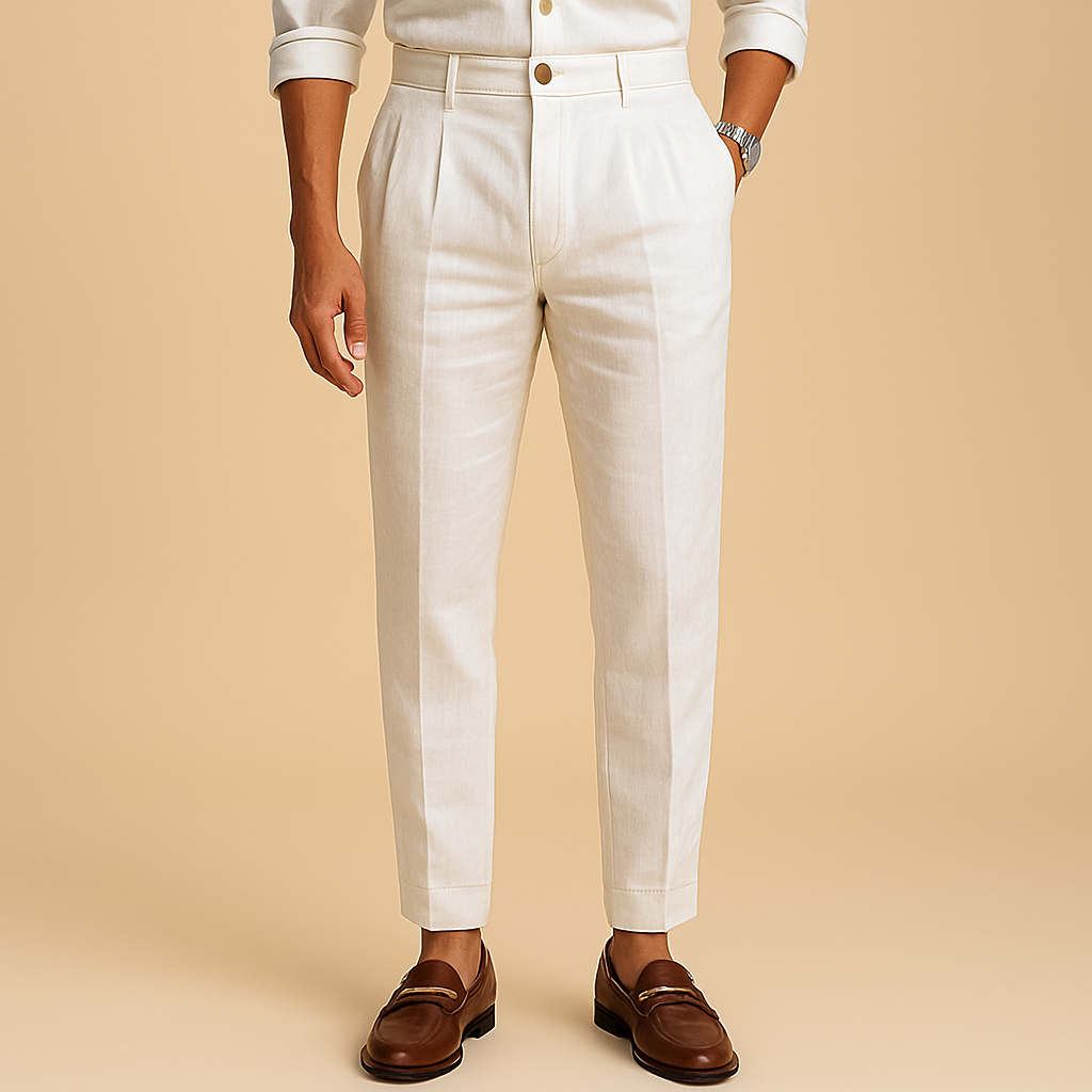 Jordan - Pleated Tapered Trousers | By Mason & Reed London