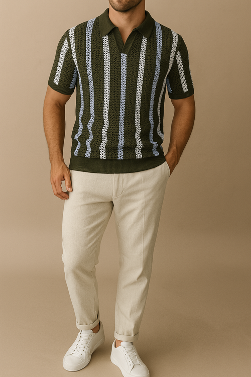 Carlos - Striped Polo | By Julian & Claire Toronto