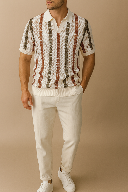 Carlos - Striped Polo | By Mason & Reed London