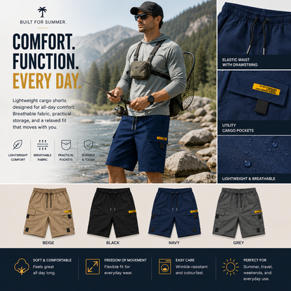 Norman - Casual Multi-Pocket Cargo Shorts | By Mason & Reed London