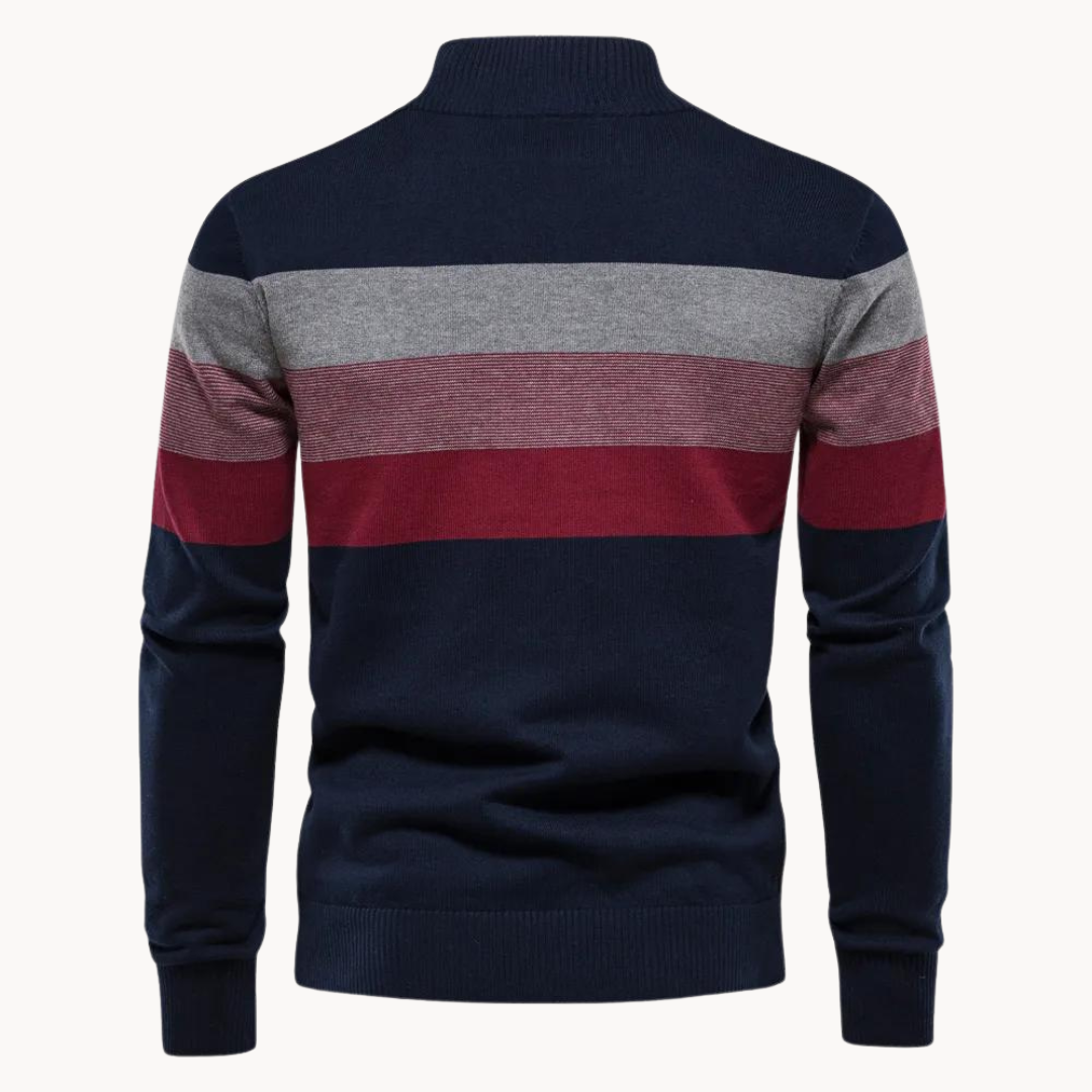 Callen - Stretch Knit Quarter-Zip Sweater | By Mason & Reed London