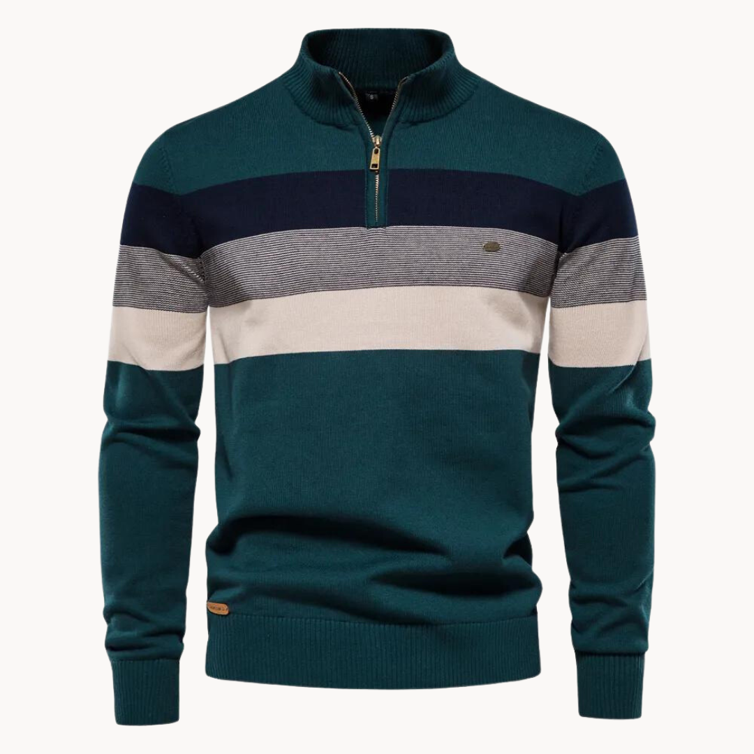 Callen - Stretch Knit Quarter-Zip Sweater | By Mason & Reed London