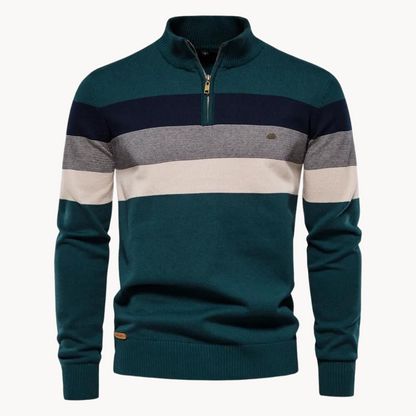 Callen - Stretch Knit Quarter-Zip Sweater | By Mason & Reed London