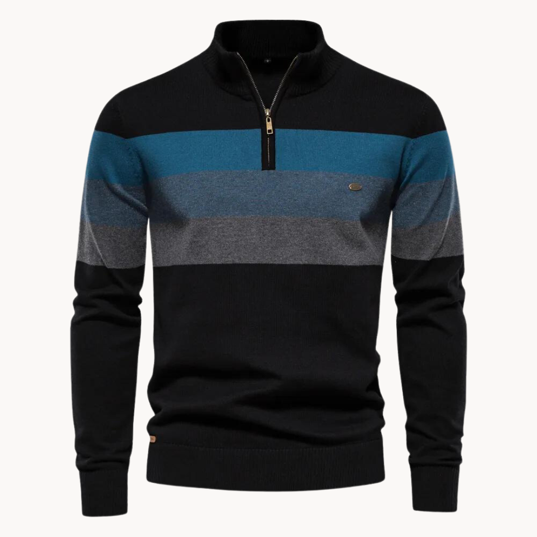 Callen - Stretch Knit Quarter-Zip Sweater | By Mason & Reed London