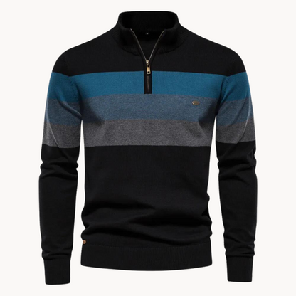 Callen - Stretch Knit Quarter-Zip Sweater | By Mason & Reed London