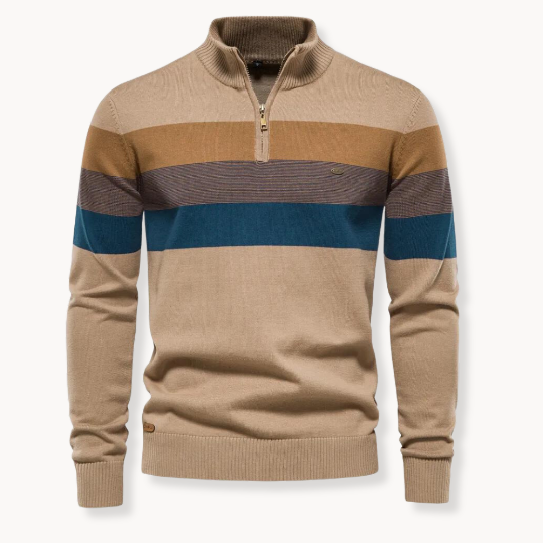 Callen - Stretch Knit Quarter-Zip Sweater | By Mason & Reed London