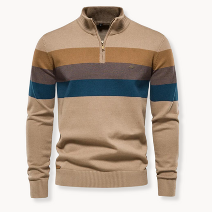 Callen - Stretch Knit Quarter-Zip Sweater | By Mason & Reed London