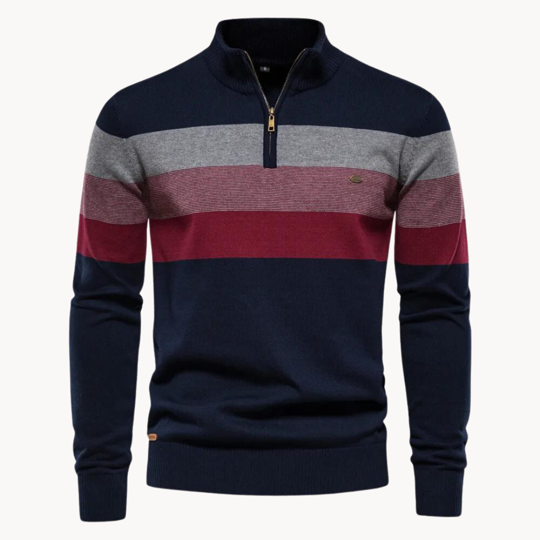 Callen - Stretch Knit Quarter-Zip Sweater | By Mason & Reed London