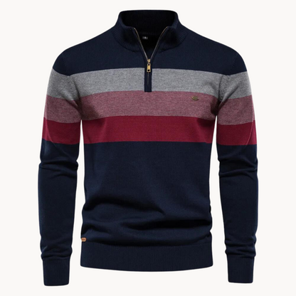 Callen - Stretch Knit Quarter-Zip Sweater | By Mason & Reed London