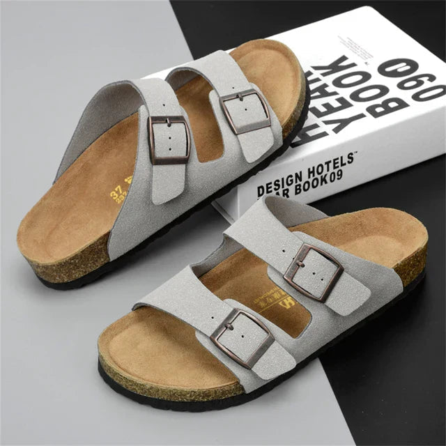Jeff - Comfort Double Buckle Sandals | By Mason & Reed London