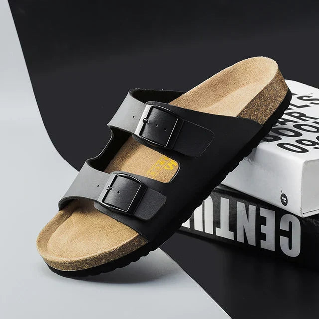 Jeff - Comfort Double Buckle Sandals | By Mason & Reed London