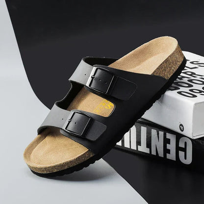 Jeff - Comfort Double Buckle Sandals | By Mason & Reed London