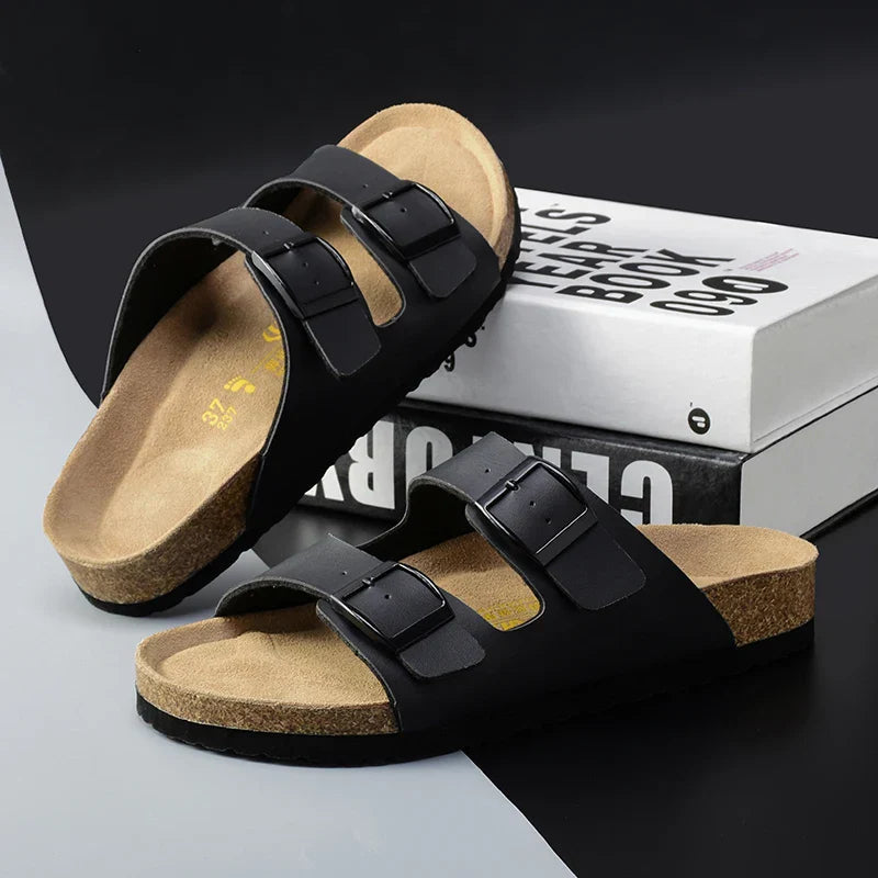 Jeff - Comfort Double Buckle Sandals | By Mason & Reed London
