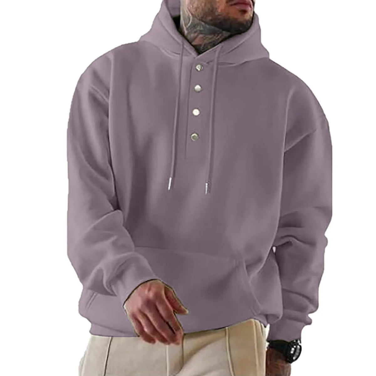 Chad - Everyday Buttoned Knit Hoodie | By Mason & Reed London
