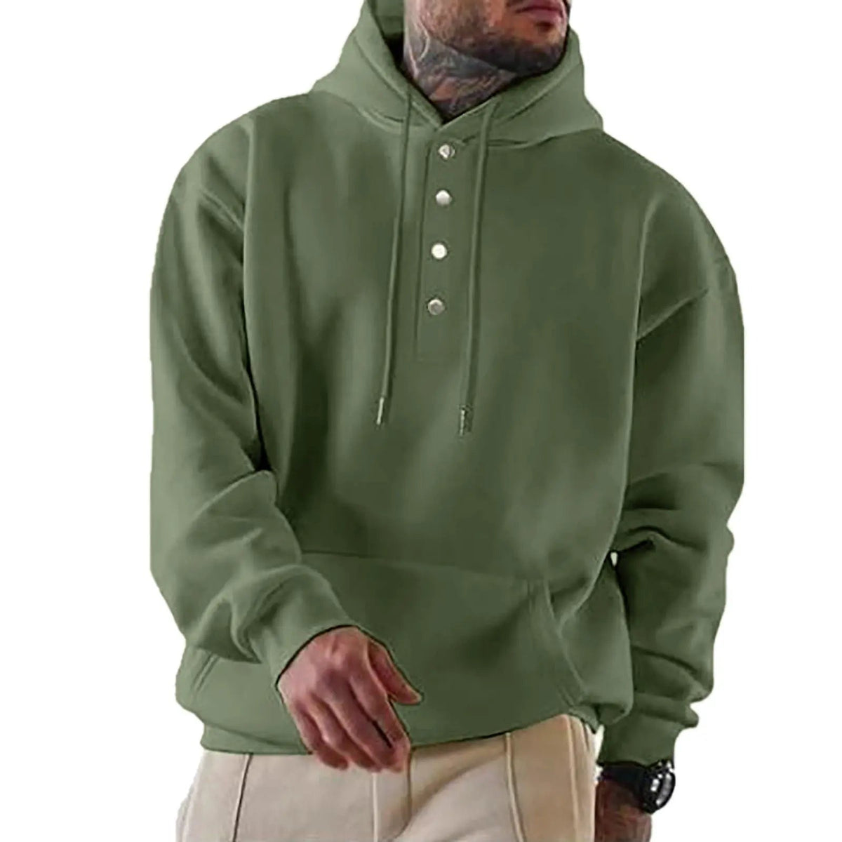 Chad - Everyday Buttoned Knit Hoodie | By Mason & Reed London