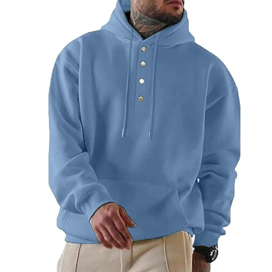 Chad - Everyday Buttoned Knit Hoodie | By Mason & Reed London