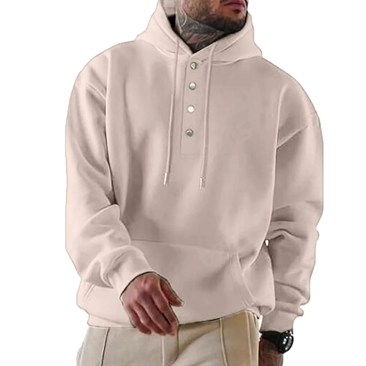 Chad - Everyday Buttoned Knit Hoodie | By Mason & Reed London