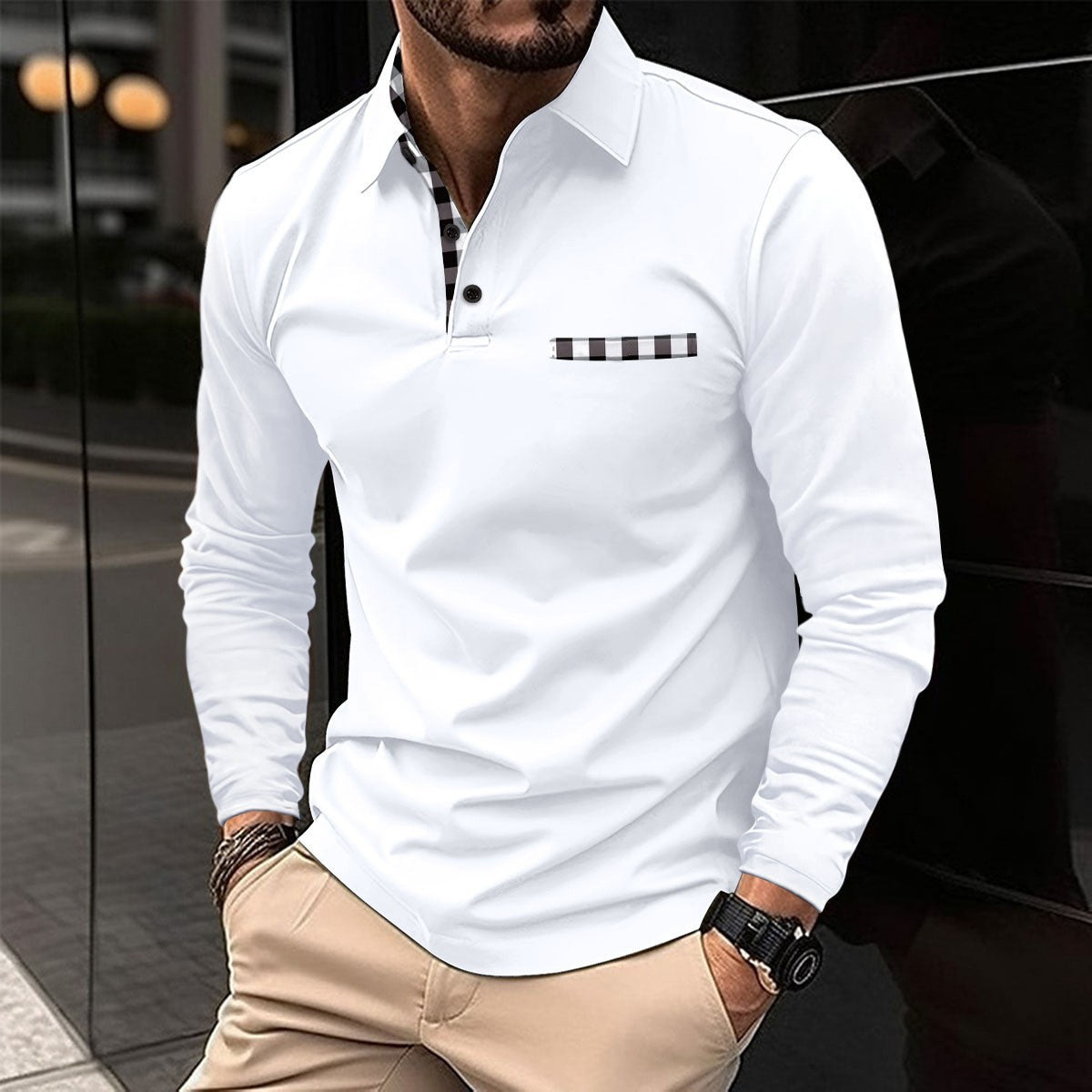 Tobias - Classic Long Sleeve Polo | By Mason & Reed London