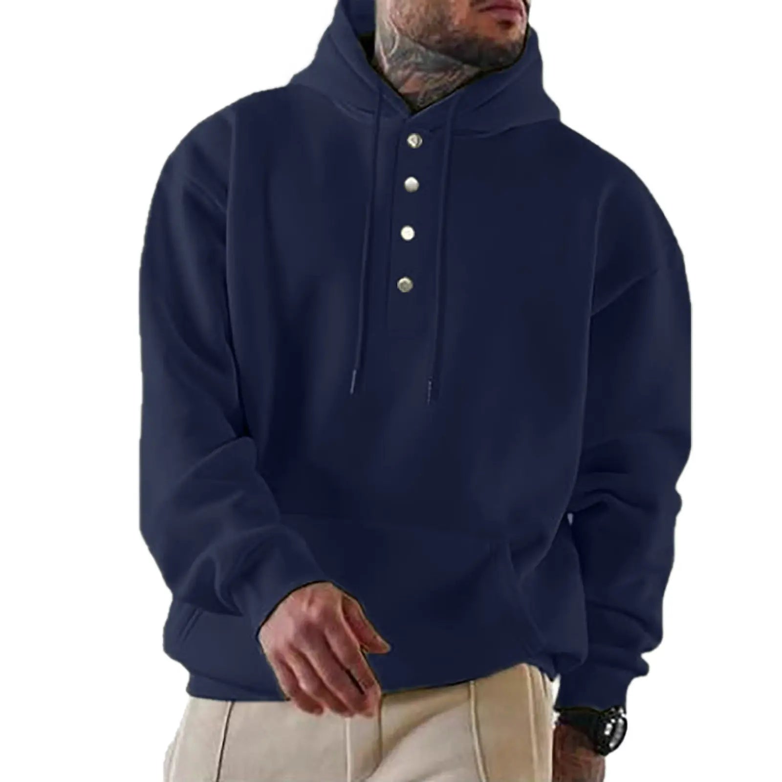 Chad - Everyday Buttoned Knit Hoodie | By Julian & Claire Toronto