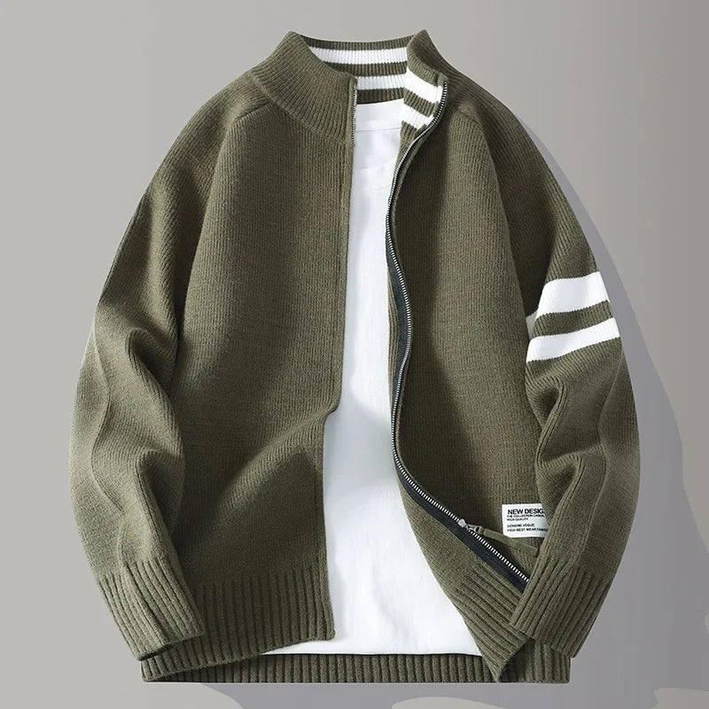 Christopher - Classic Ribbed Zip Sweater | By Mason & Reed London