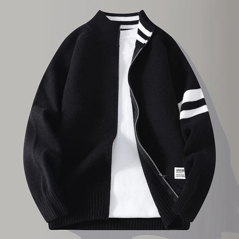Christopher - Classic Ribbed Zip Sweater | By Mason & Reed London
