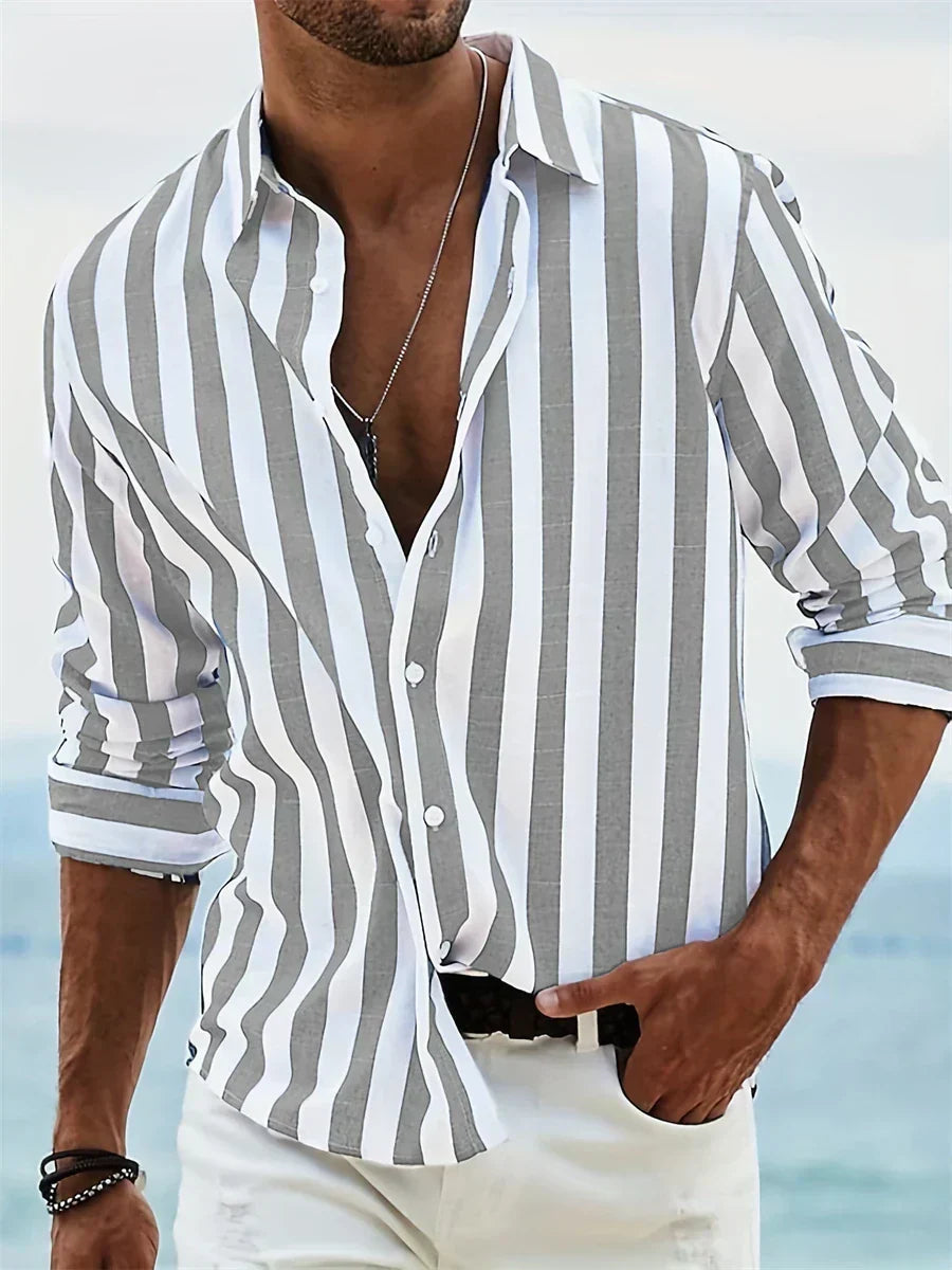 Harald - Everyday Striped Button-Up Shirt | By Mason & Reed London