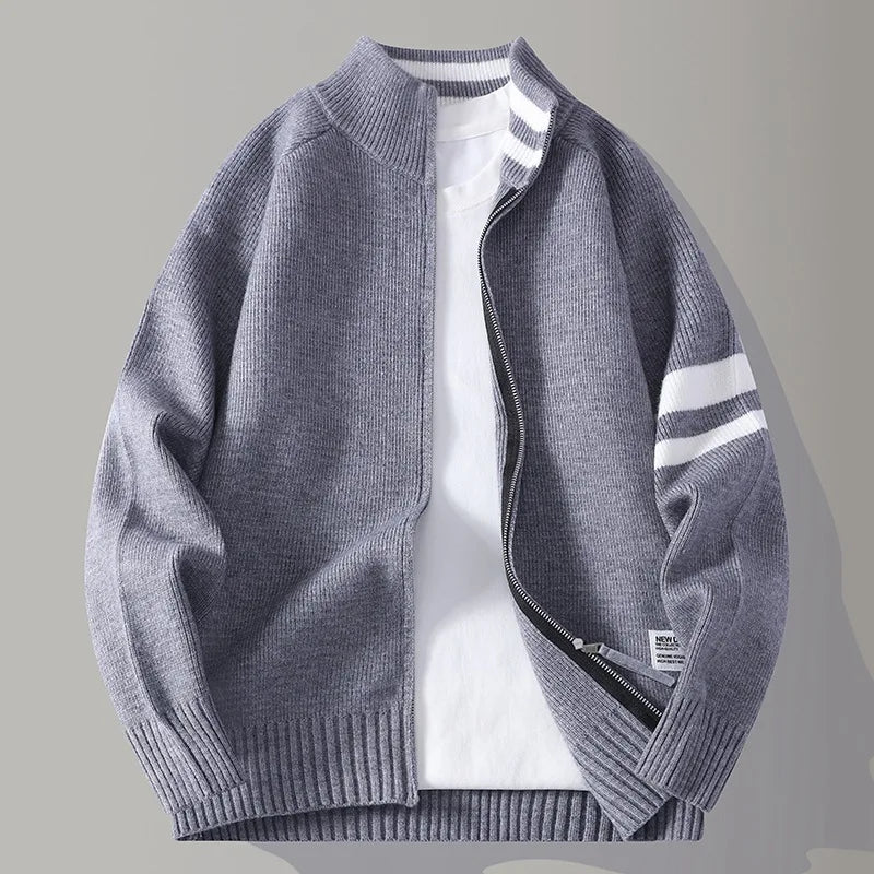 Christopher - Classic Ribbed Zip Sweater | By Mason & Reed London
