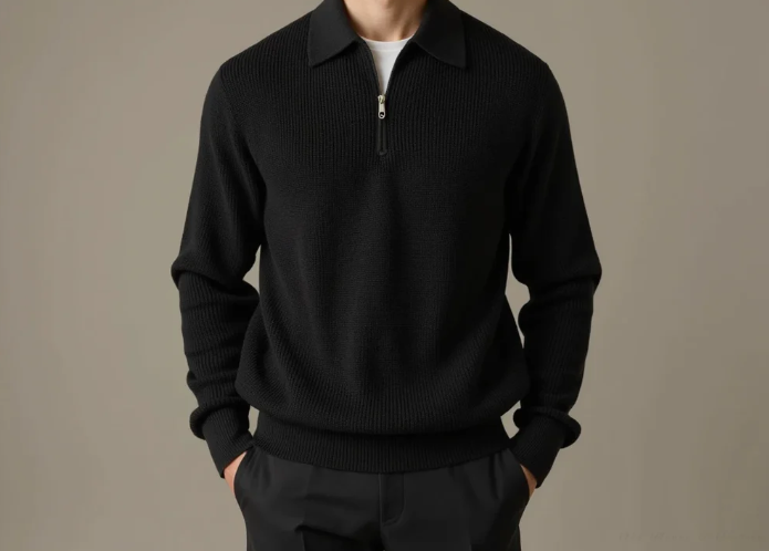 Julian - Knitted Zip-Up Sweater | By Mason & Reed London