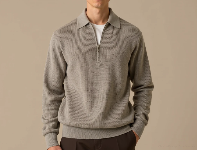 Julian - Knitted Zip-Up Sweater | By Mason & Reed London