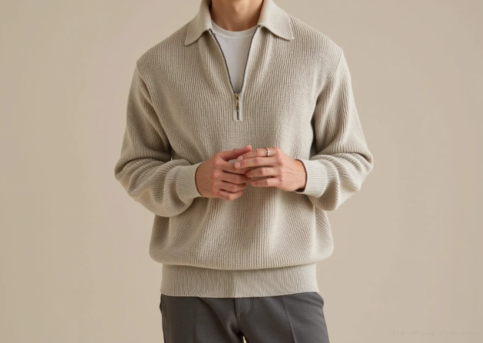 Julian - Knitted Zip-Up Sweater | By Mason & Reed London