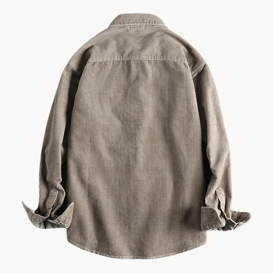 Gavin - Classic Brown Corduroy Long Sleeve Shirt | By Mason & Reed London