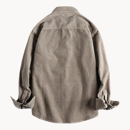 Gavin - Classic Brown Corduroy Long Sleeve Shirt | By Mason & Reed London