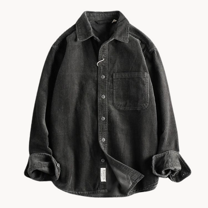Gavin - Classic Brown Corduroy Long Sleeve Shirt | By Mason & Reed London