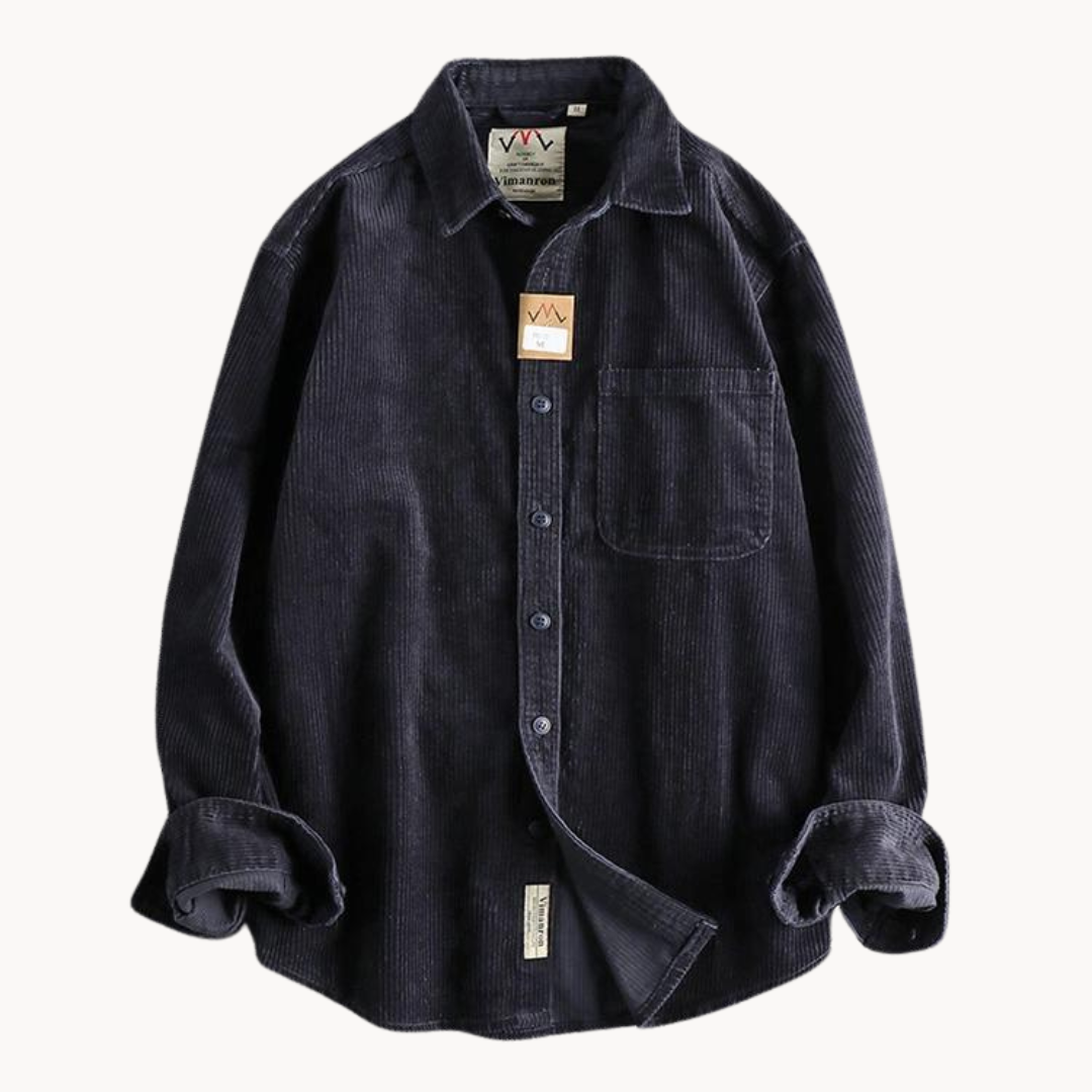 Gavin - Classic Brown Corduroy Long Sleeve Shirt | By Mason & Reed London