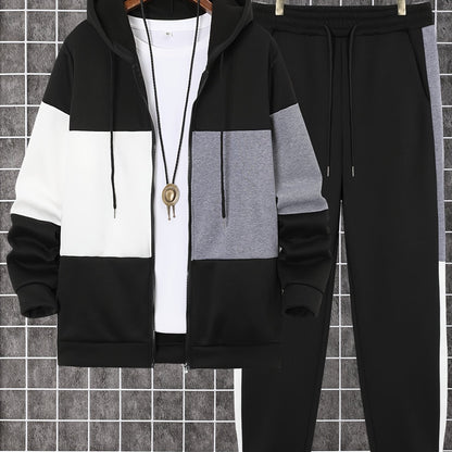 Walter - Colour Block Casual Hooded Set | By Mason & Reed London