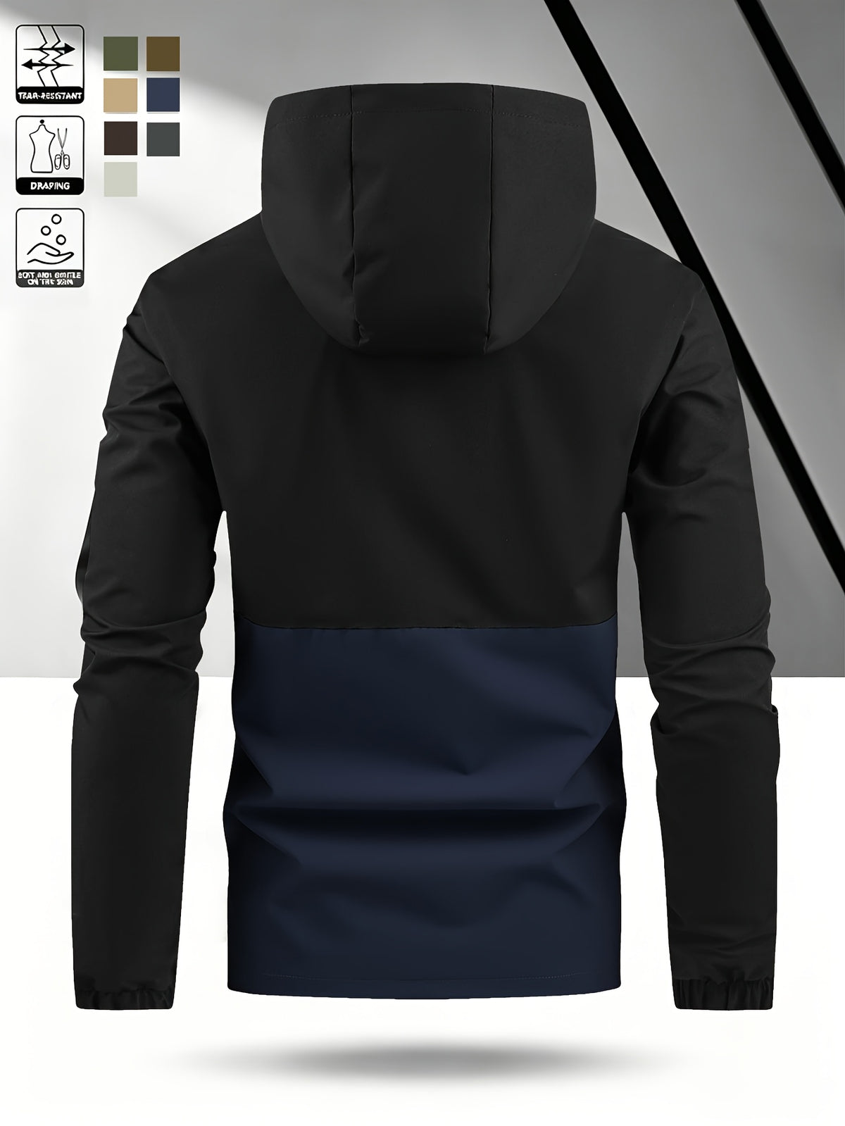 Darren - Colour Block Hooded Jacket | By Mason & Reed London