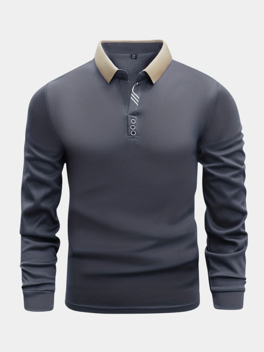 Caleb - Smart Casual Long Sleeve Polo | By Mason & Reed London