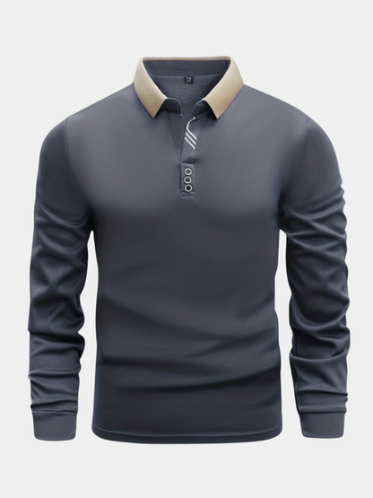 Caleb - Smart Casual Long Sleeve Polo | By Mason & Reed London
