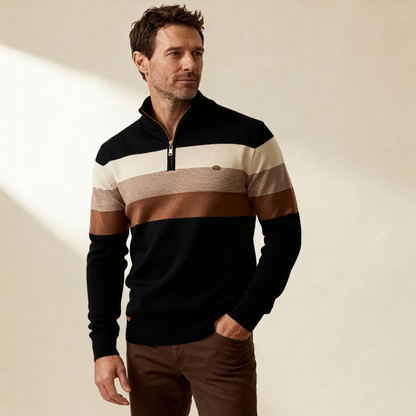 Callen - Stretch Knit Quarter-Zip Sweater | By Mason & Reed London