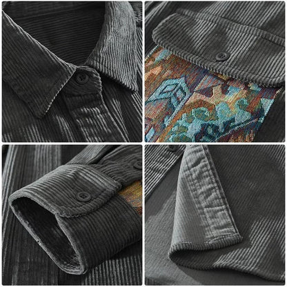 Mercer - Textured Patchwork Button-Up Shirt | By Mason & Reed London