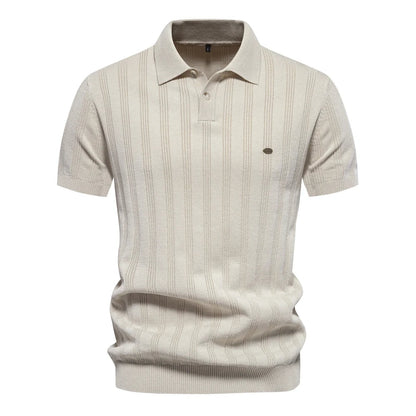 Brady - Classic Ribbed Knit Polo Shirt | By Mason & Reed London