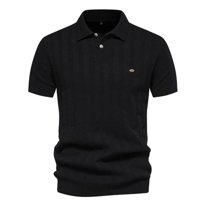 Brady - Classic Ribbed Knit Polo Shirt | By Mason & Reed London