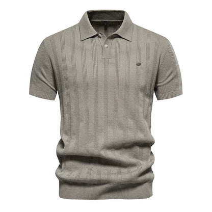 Brady - Classic Ribbed Knit Polo Shirt | By Mason & Reed London