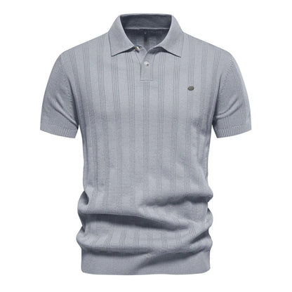 Brady - Classic Ribbed Knit Polo Shirt | By Mason & Reed London