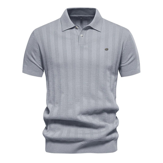Brady - Classic Ribbed Knit Polo Shirt | By Mason & Reed London