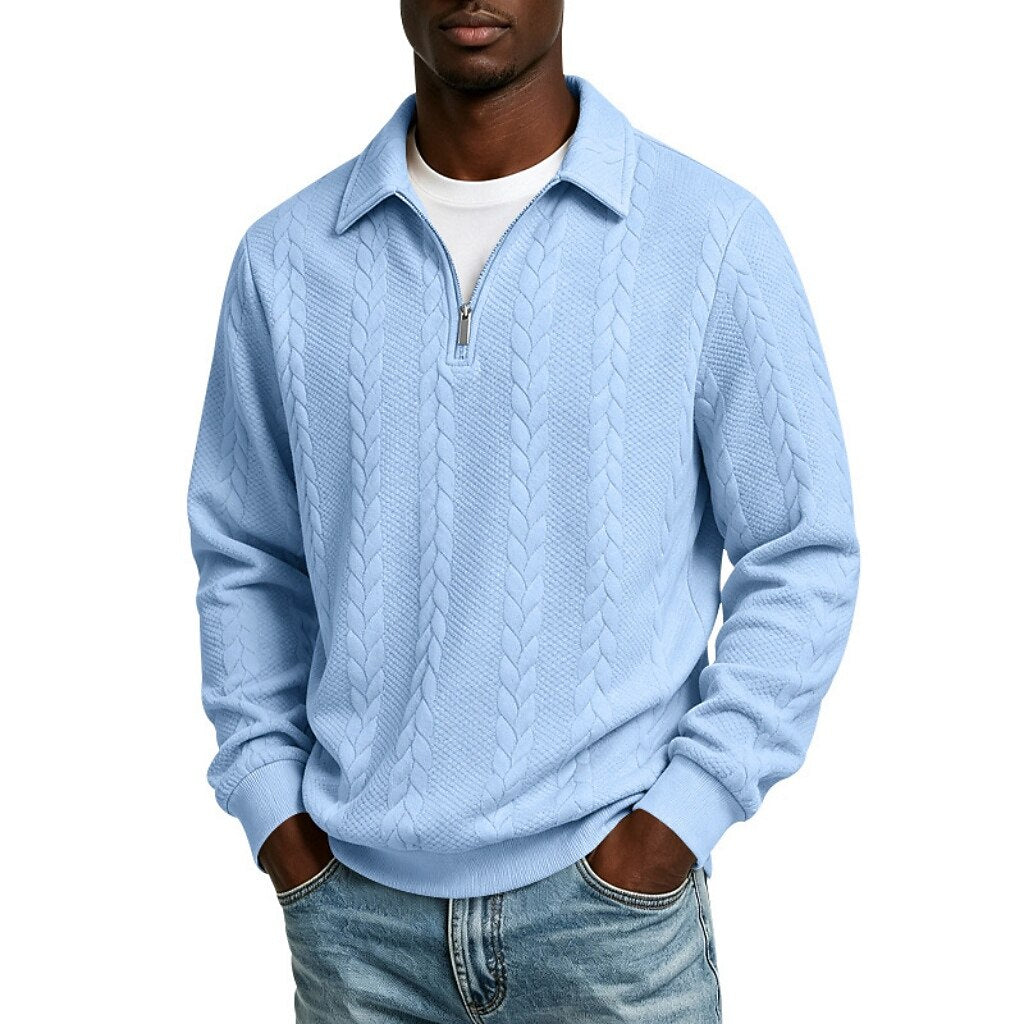 Juan - Jacquard Quarter-Zip Polo | By Mason & Reed London