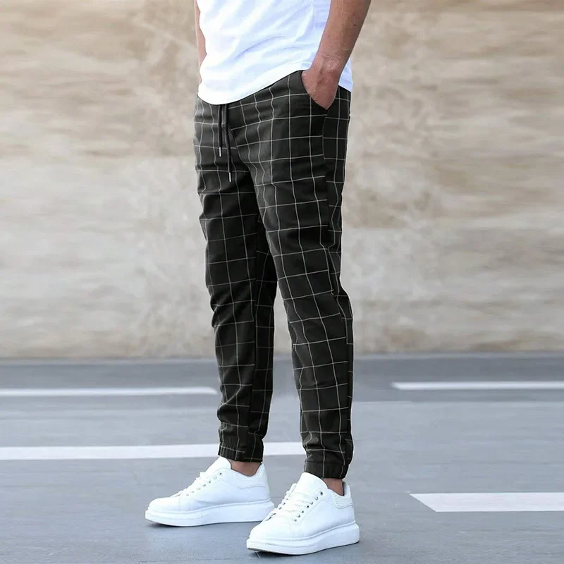 Teagan - Casual Grid Pattern Joggers | By Mason & Reed London